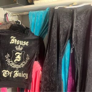 Black, rare vintage juicy couture tracksuit of juicy embroidered on the back